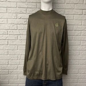Bugatchi Men Green Cotton Crew Neck Long Sleeve T-Shirt Size M